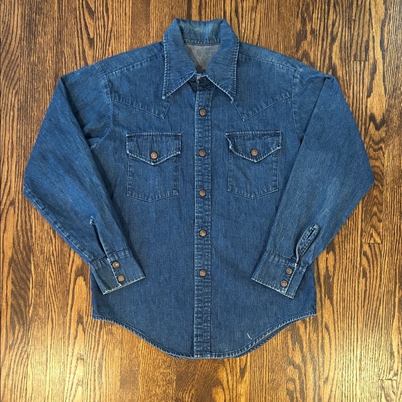 Vintage Other - Vintage Western Denim snap button shirt (very Polo esque) maybe 70s era
